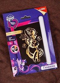 Набор для творчества Lori. Гравюра Hasbro Equestria Girls малая с эффектом золота «Милая Флаттершай»