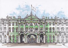 Открытка 10*15см А.Подосиновик I love Petersburg.Winter palace Арт.8084
