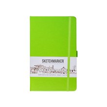 Скетчбук 13*21 80л "Sketchmarker"  зеленый луг, 140г/м2, слоновая кость, тв.обл.