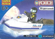 Конструктор SuperBlock Police Катер XS 39 дет. (MF003518) (коробка)