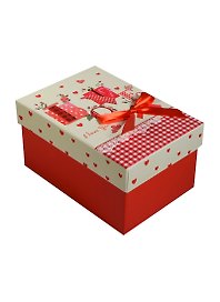 Коробка подарочная "Love" 11*15,5*8см,  красная, картон, Хансибэг