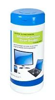 Салфетки влажные 50шт + салфетки сухие 50шт "SCREEN CLEAN DOUBLE" для экранов и мониторов, в тубе, Silwerhof