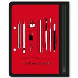 Папка для канцелярских принадлежностей А5 (25,5*20,5) Феникс+ Канцелярия на красном, 1отд., пластик