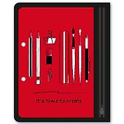 Папка для канцелярских принадлежностей «Канцелярия на красном» А5, пластик, 1 отделение, Феникс+