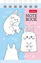 Блокнот А7 40л кл. "Пушистые хвостики" мел.картон, гребень, ассорти