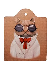 Подставка под горячее Кот Пижон (16х19см) (керамика, пробка) (Gift'n'Home) (W-16 Пижон)
