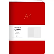 Книга для записей А4 80л лин. "Format" красн.иск.кожа, интегр.переплет, тиснение фольгой, скругл.углы, инд.уп.