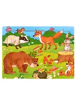 Деревянная пазл-рамка "Лесные жители"