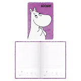 Книга для записей А5 80 листов, линейка, "Moomin" с мехом и патчем