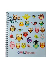 Тетрадь 48л кл. "Праздник (совы. Owls)" евроспираль, выб.лак, ассорти, Unnika
