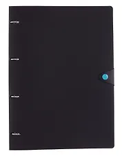 Тетрадь А4 80 листов, клетка, "Favorite Black. No 3" на кольцах, сменный блок, на кнопке