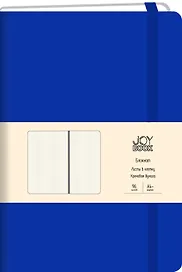 Книга для записей А4 96л кл. "Joy Book. Синее озеро" иск.кожа, тонир.блок, скругл.углы, ляссе, резинка, инд.уп.