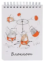 Блокнот А6 120л кл. "ЗАБАВНЫЕ КОТЫ" гребень, сплошной УФ-лак