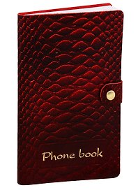 Алфавитная книга на кнопке Lezar А6+, 60 листов, вишня
