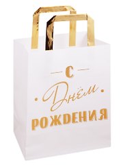 Пакет А5 23*18*10 "С днем рождения",нейтр.,крафт