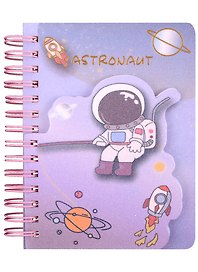 Записная книжка «Astronaut» А6, 90 листов в линейку, спираль, в ассортименте