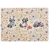 Покрытие на стол «Енот в цветах», А4