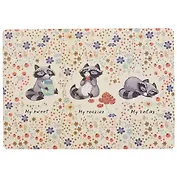 Покрытие на стол «Енот в цветах», А4