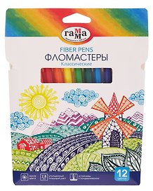 Фломастеры «Классические» ГАММА, 12 цветов