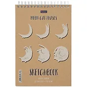 Скетчбук А5 32л "Лунный котик" крафт бумага 170г/м2, тв.подложка, гребень