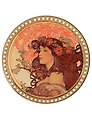 Подставка под кружку Девушка с красными цветами в волосах (керамика) (10,5см) (ПВХ бокс) (12-07650-789)