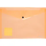 Папка-конверт A4 на кнопке "Glossy Neon" полупрозр.пластик, оранжевый, Erich Krause