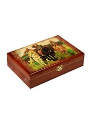 Игра Домино в деревянной шкатулке Три богатыря (21х13х5) (123-081)