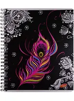 Тетрадь в клетку Academy Style, "Бабочки, дерево, перо", 96 листов, в ассортименте