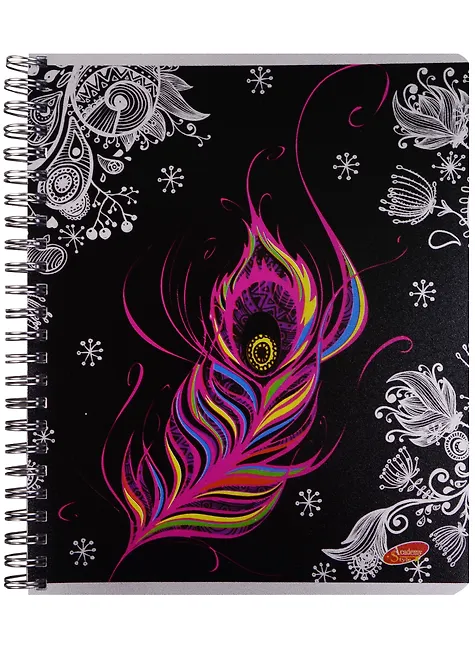 Тетрадь в клетку Academy Style, "Бабочки, дерево, перо", 96 листов, в ассортименте - 0