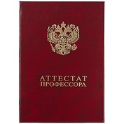 Обложка "Аттестат профессора" бордо, бумвинил
