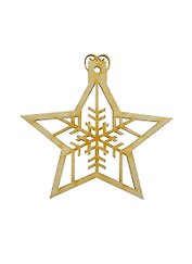 Фигурка-подвеска Звезда-3 (151904) (90х95х3мм) (игрушка из дерева) (упаковка)
