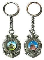 Сувенир, АКМ, Брелок-якорь-тросик "Спас-Исаакиевский собор", цвет античное олово