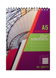 Блокнот А5 80л кл. "Business notebook" карт.обл., гребень, ассорти, БиДжи