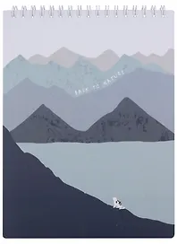 Блокнот "Mountains. Озеро", 80 листов в клетку, 156 х 207 мм, спираль