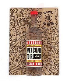 Сувенир, Ярко Ярко, Магнит-бутылка Welcome to Russia 7,3х1,7х1,7см