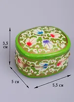 Шкатулка овальная картон Зелень (5,5 см) (1158163)
