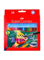 Карандаши цветные Faber-Castell, "Рыбки", акварельные 24 цвета с кисточкой