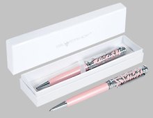 Ручка подарочная шариковая синяя "Graceful" розов.корпус, лазерн.вырубка, карт.футляр, Silwerhof