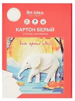 Картон белый 10 листов А4 мелованный, в папке, Art idea
