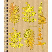 Скетчбук А6, 80л. Золотой гербарий 7Б, крафт- бумага 100гр/м2, на гребне