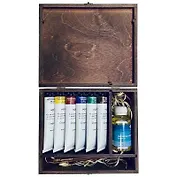 Краски масляные 6цв "Студия", 10 предметов, деревянный короб