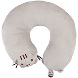 Подушка на шею «Кот с усами», (30х30 см), (серый)