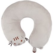 Подушка на шею «Кот с усами», (30х30 см), (серый)