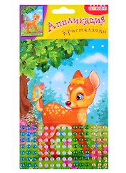 Аппликация. Кристаллики. Олененок