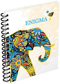 Блокнот А6 120л "Enigma" мяг.пер., спираль, мат.лам., тисн.фольгой, ассорти, инд.уп., IN FOLIO