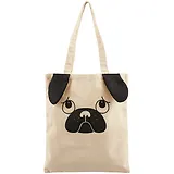 Сумка-шоппер с ушками Мопс 40см.*32см., текстиль