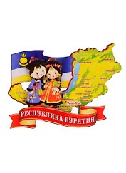 ГС Магнит Улан-Удэ Карта Республики Бурятия вид 3 (дерево) (7,5 см)