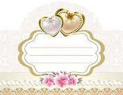 Банкетная карточка, Сердца, 11*8см