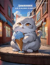 Дневник школьный «Котик и мороженое», для младших классов, Listoff
