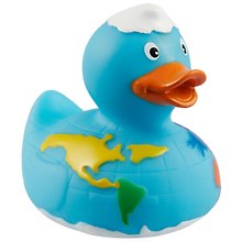 Игрушка для ванной, уточка резиновая FUNNY DUCKS "Уточка глобус" (1617)